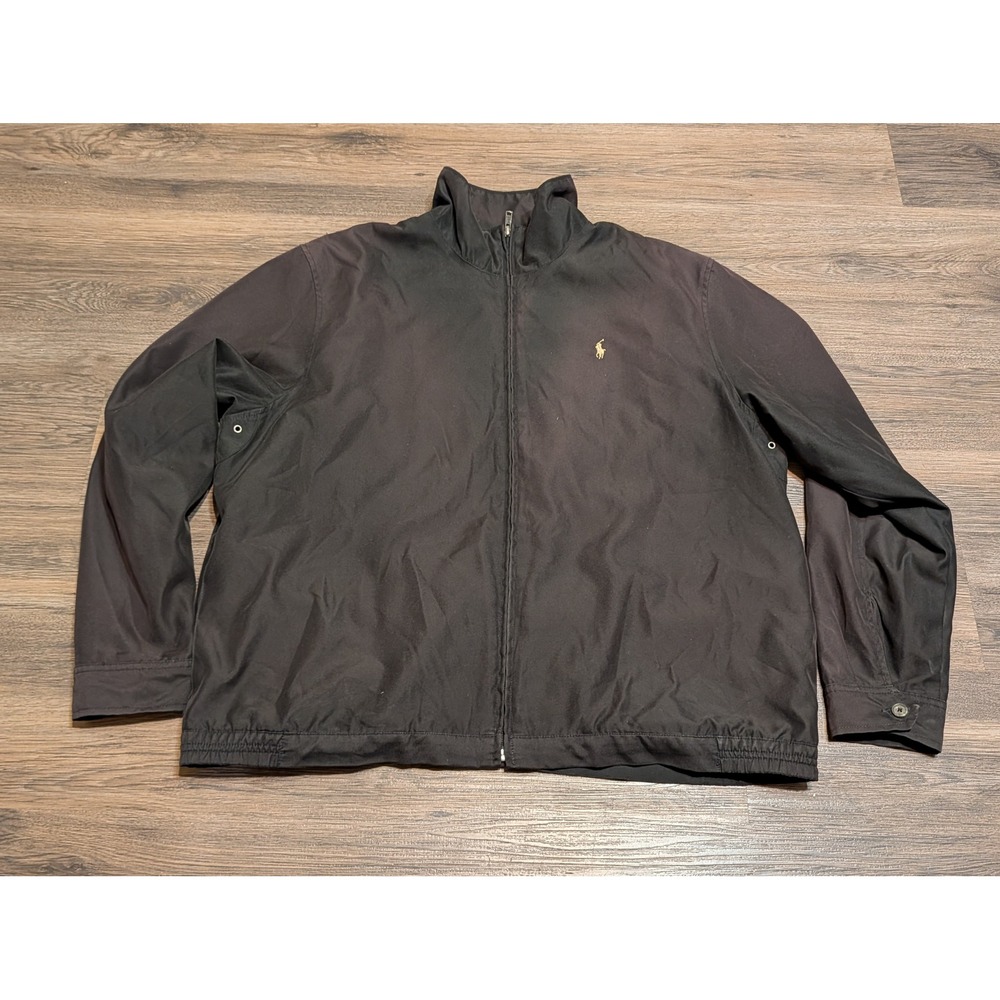 Polo Golf Ralph Lauren Harrington Jacket Mens L Black‎ Windbreaker Houndstooth
